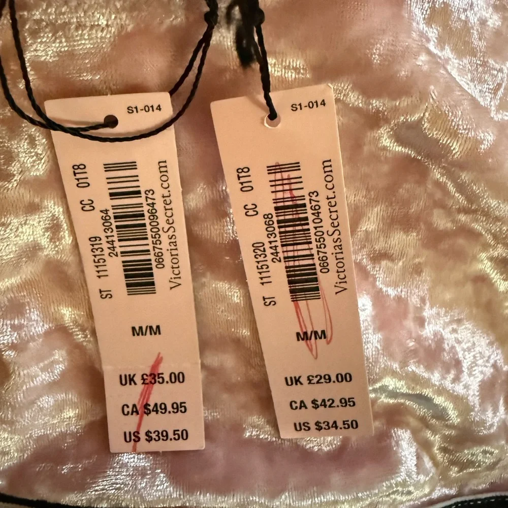 Victorias Secret Top Shorts Womens Pink Crushed Velvet Crop Sleep Set🩷BNWT🩷 - Picture 15 of 16